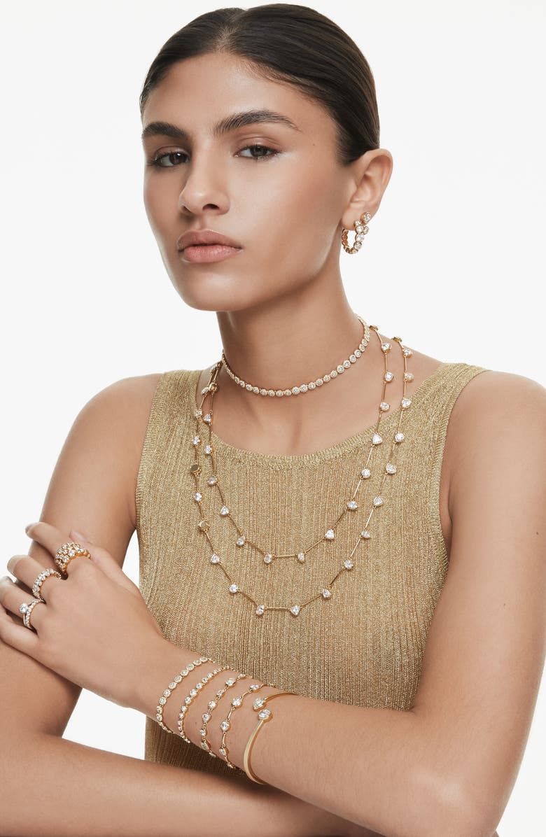 Swarovski Imber All Round Crystal Bracelet, Alternate, color, White/ Gold