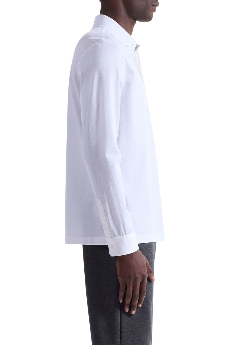 Mercerized Cotton Long Sleeve Polo, Alternate, color, WHITE
