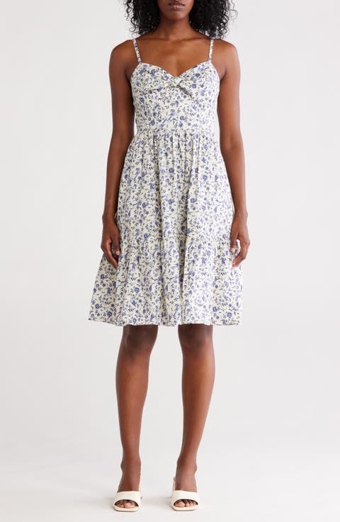 Bow Front Fit & Flare Midi Dress
