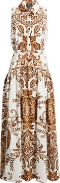 CeCe Print Sleeveless Maxi Shirtdress