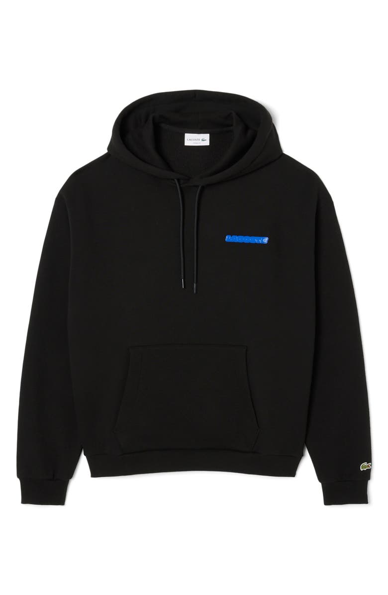 Lacoste Graphic Hoodie Sweatshirt, Main, color, Black