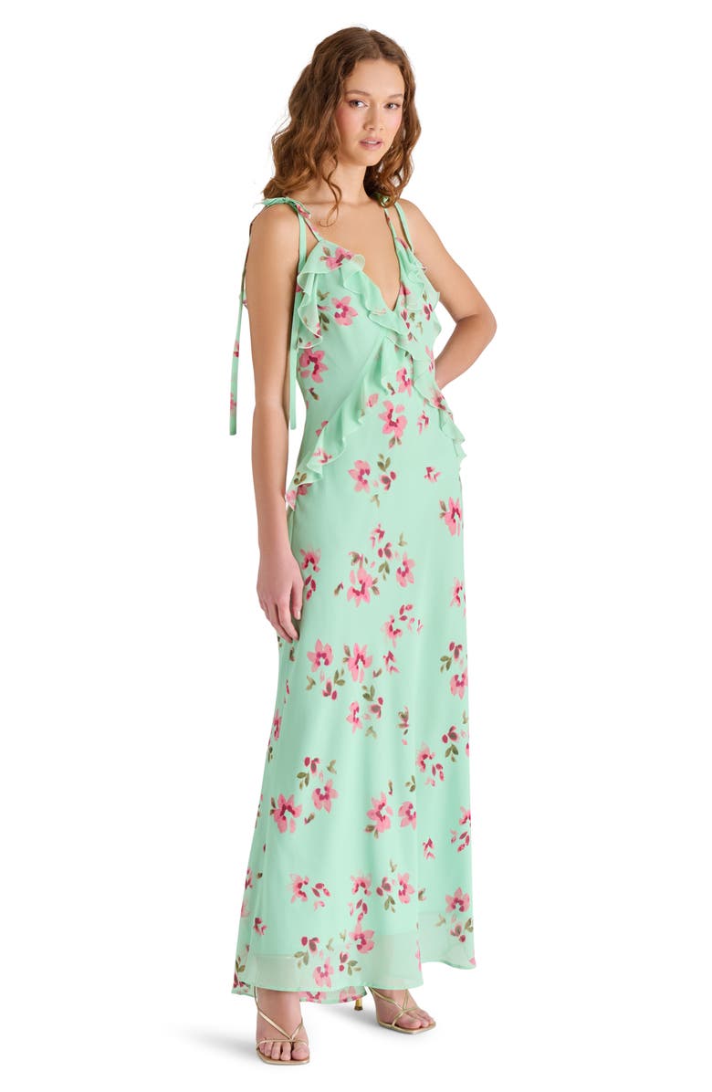 Steve Madden Adalina Floral Ruffle Chiffon Maxi Dress, Alternate, color, 