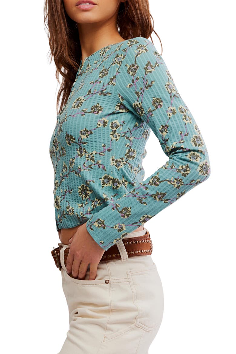 Tilly Cotton Seersucker Cardigan, Alternate, color, MINERAL BLUE COMBO