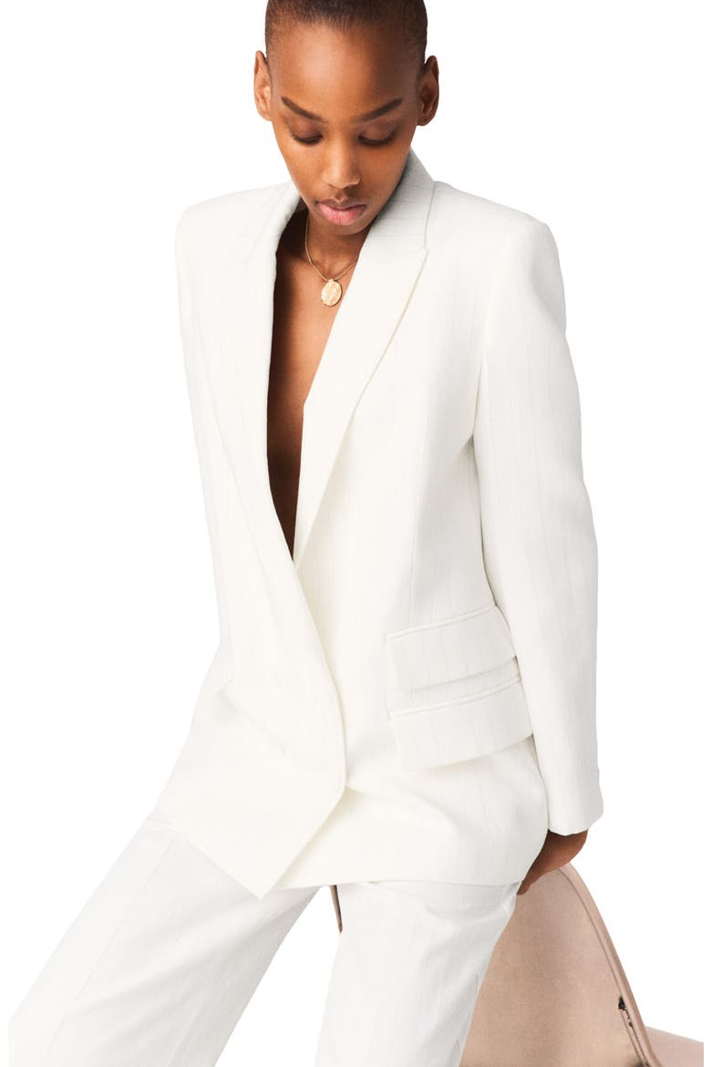 Double-breasted suit jacket, Alternate, color, White