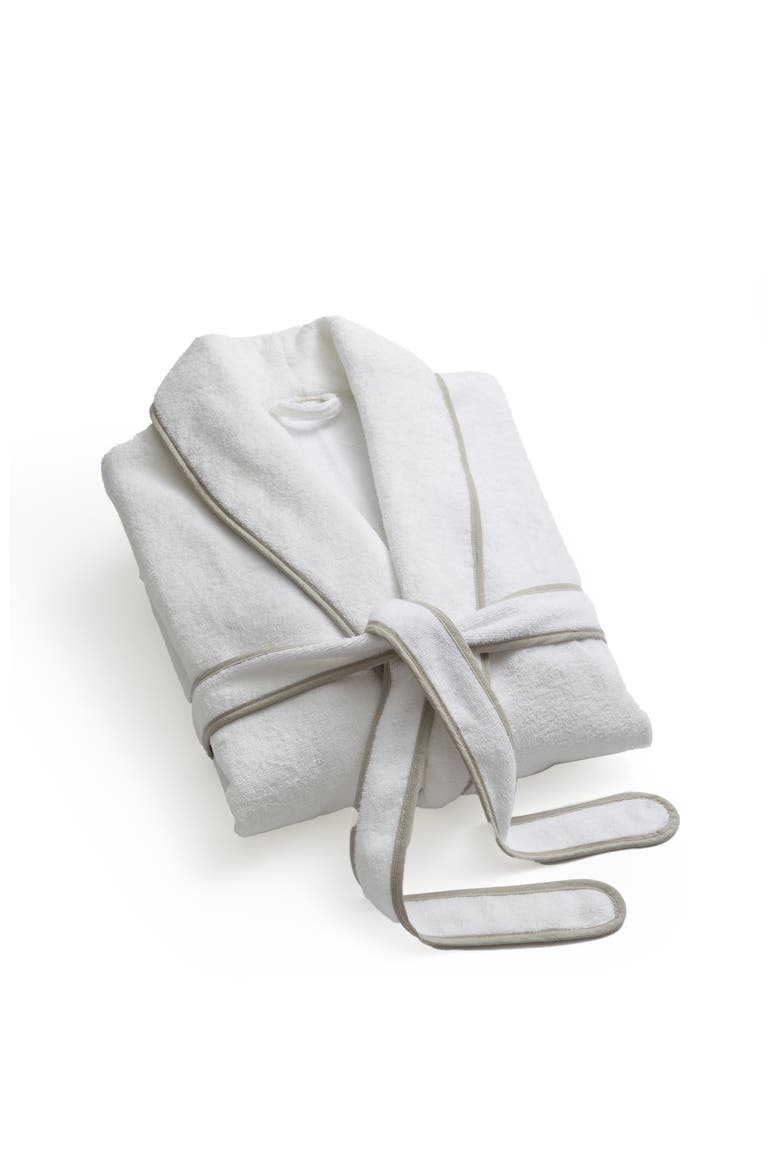Boundary Piped Edge Luxury Robe, Alternate, color, Grey