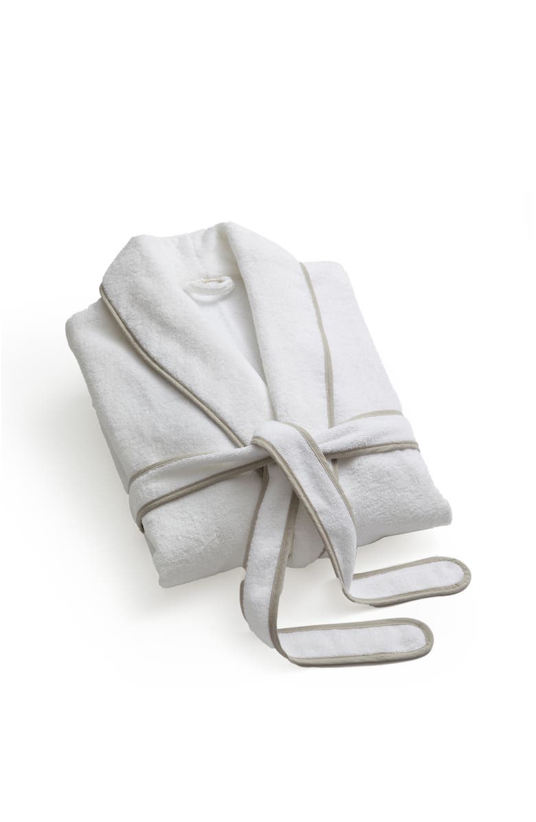 CHRISTY Boundary Piped Edge Luxury Robe, Alternate, color, Grey