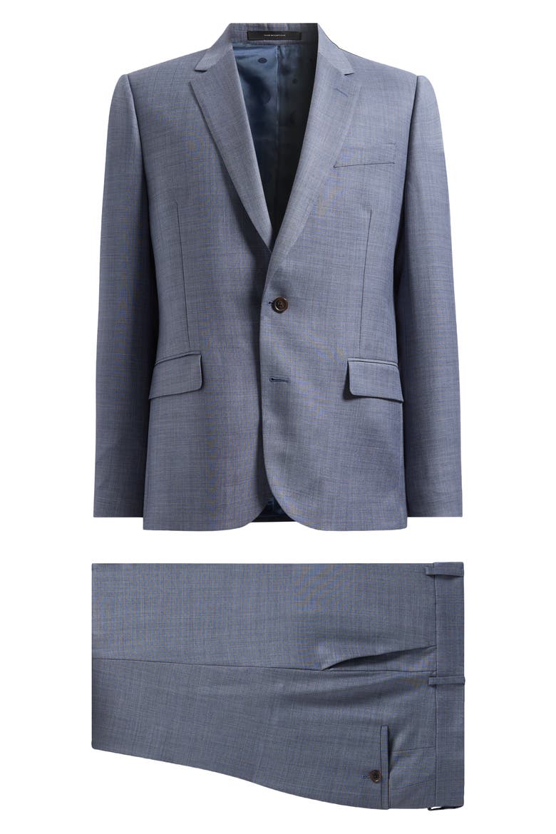 Tailored Fit Two Button Wool Suit, Main, color, LIGHT BLUE