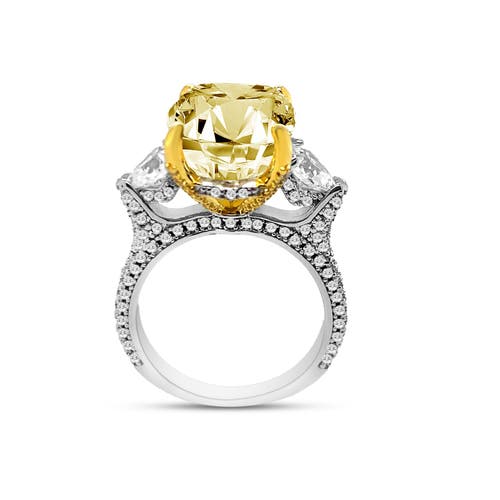 Anna Zuckerman Helena 5.50 Carat Cocktail Ring In Canary Yellow