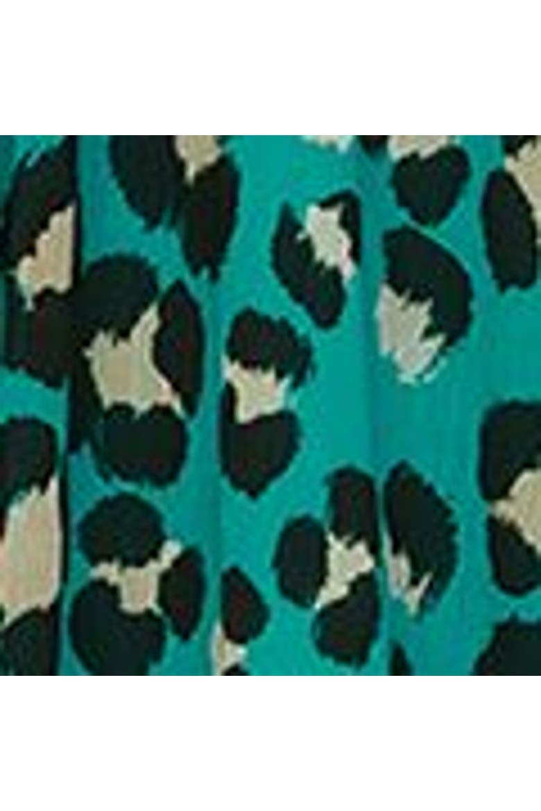 Painted Leopard Shirred Dress, Alternate, color, Green/Multi