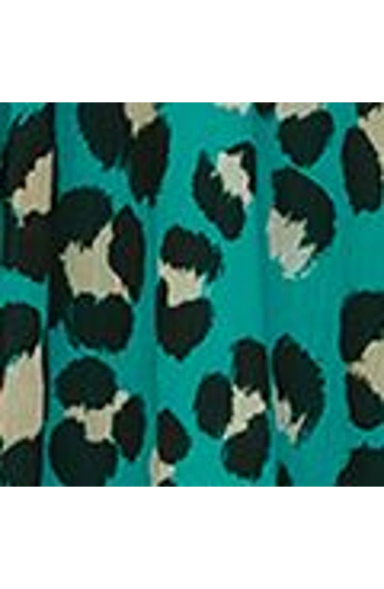Whistles Painted Leopard Shirred Dress, Alternate, color, Green/Multi