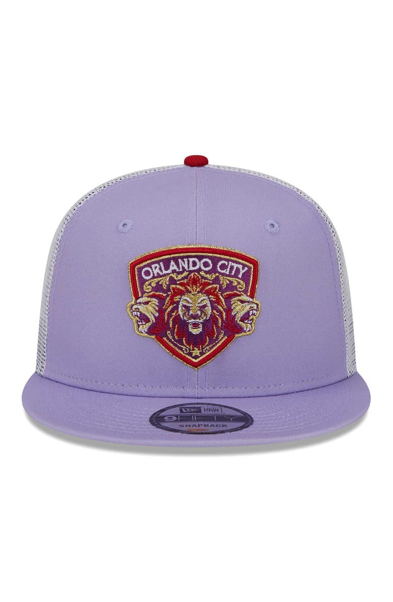 New Era Men's New Era Purple Orlando City SC Jersey Hook Trucker 9FIFTY Snapback Hat, Alternate, color, Purple