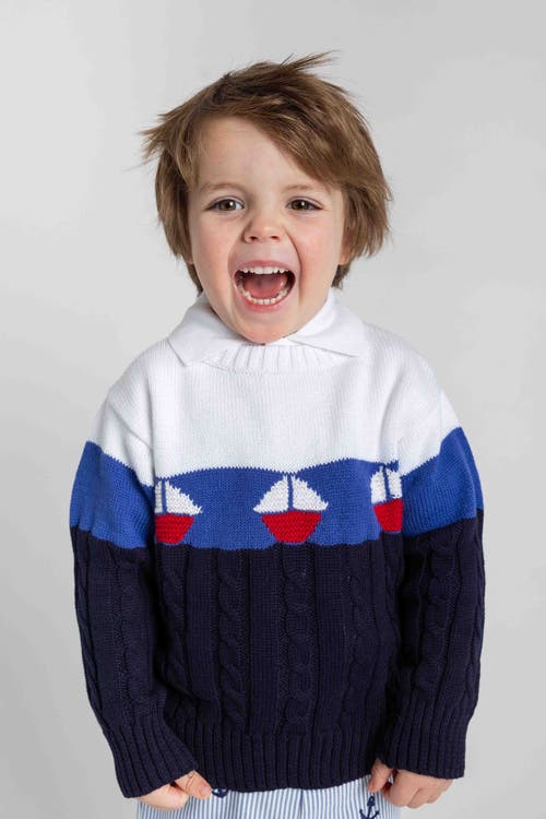 Florence Eiseman Sweater With Sailboats In Black