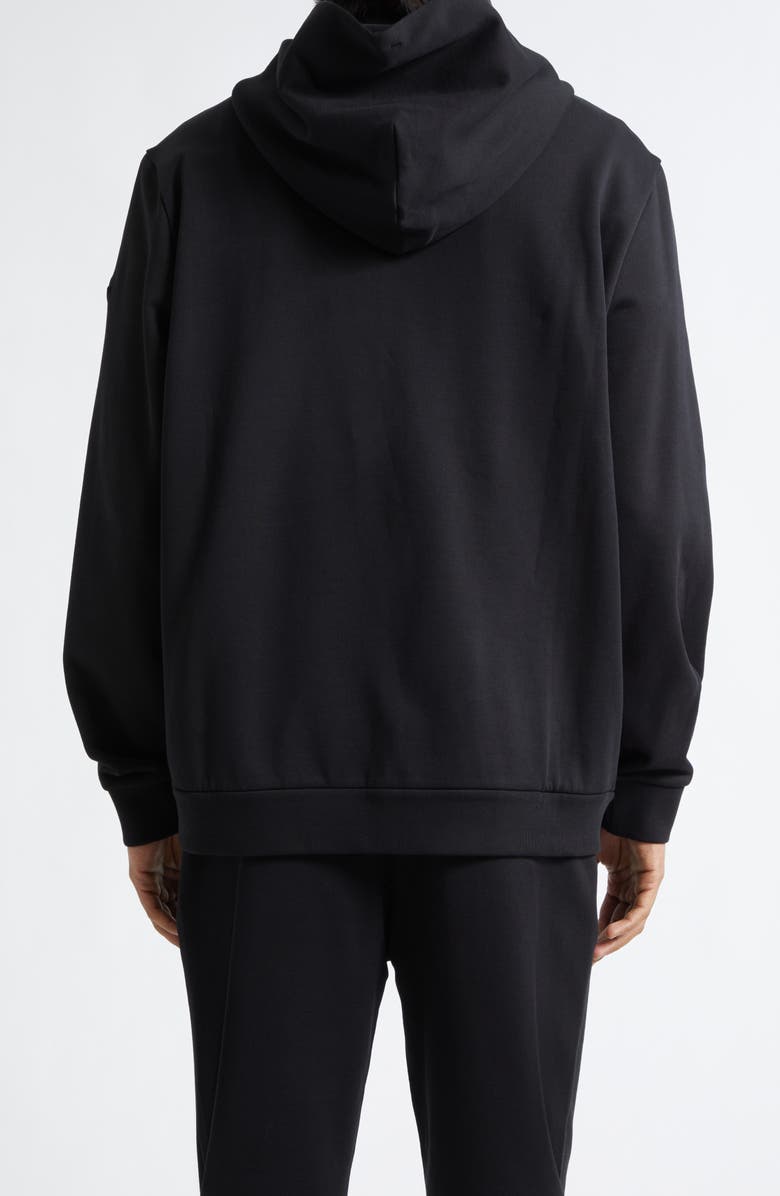 Moncler Cotton Zip Hoodie, Alternate, color, Black