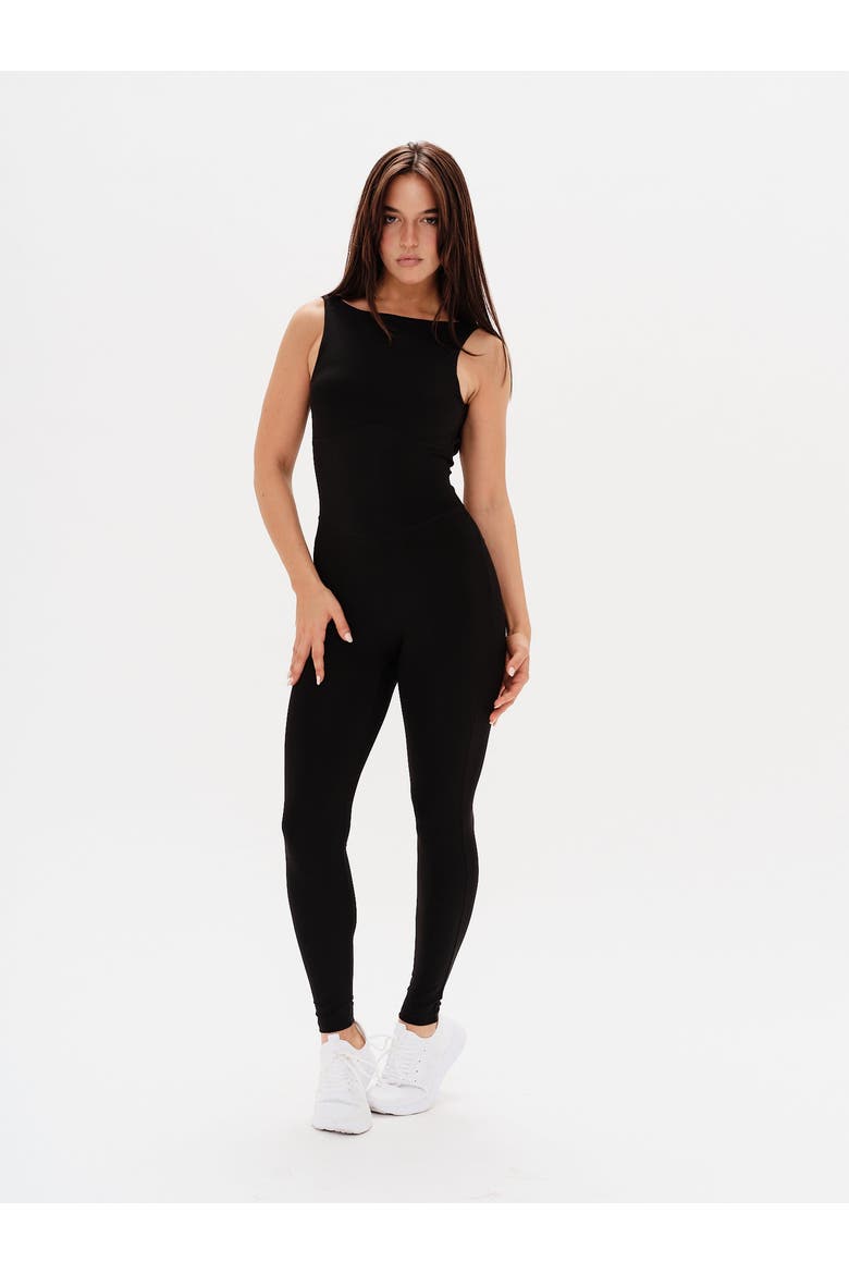 Boatneck Jumpsuit, Main, color, Black