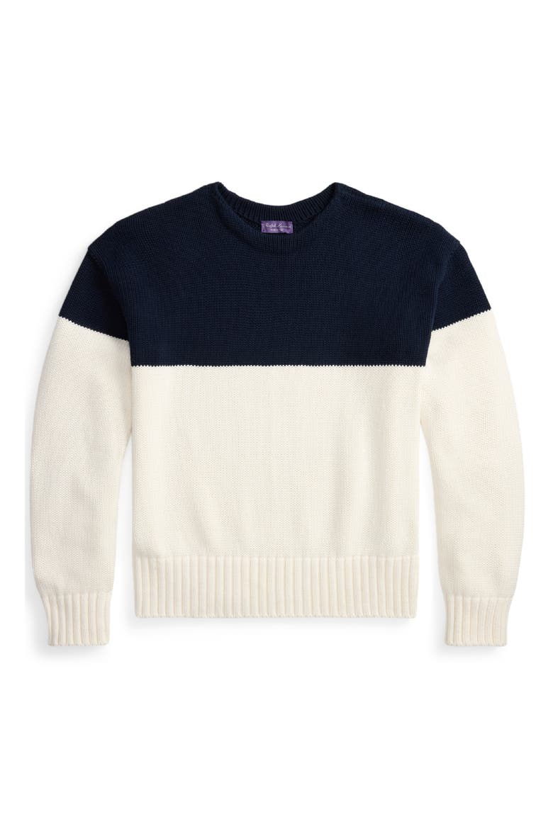 Relaxed Fit Color-Blocked Sweater, Alternate, color, CLASSIC CHAIRMAN NAVY