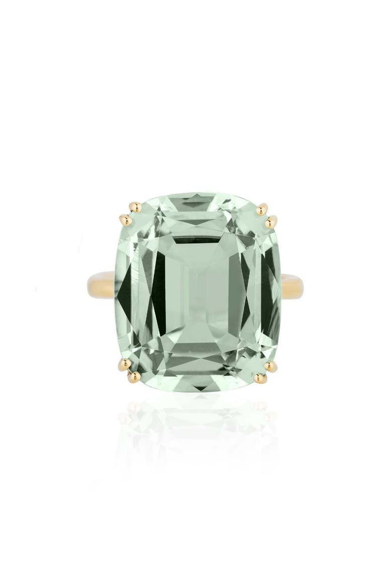 Gossip Cushion Cut Cocktail Ring, Main, color, PRASIOLITE