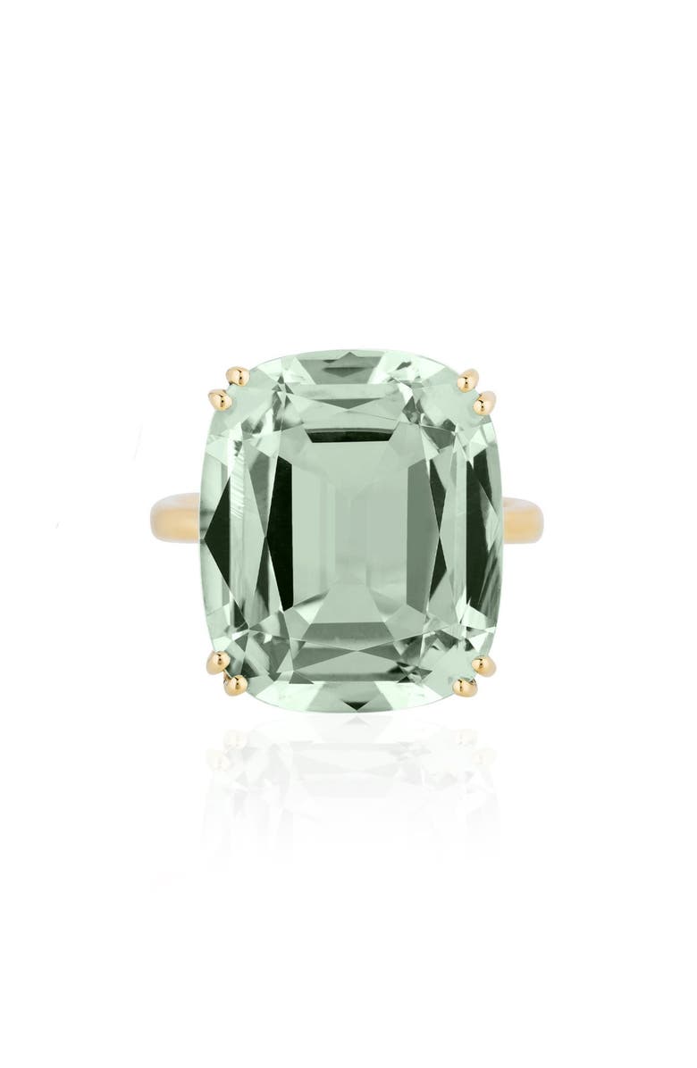 GOSHWARA Gossip Cushion Cut Cocktail Ring, Main, color, Prasiolite