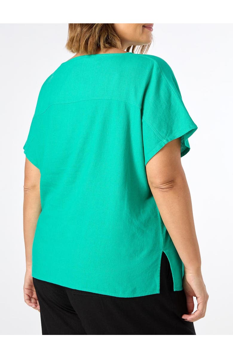 Live Unlimited Linen Seamed Detail Top, Alternate, color, Green