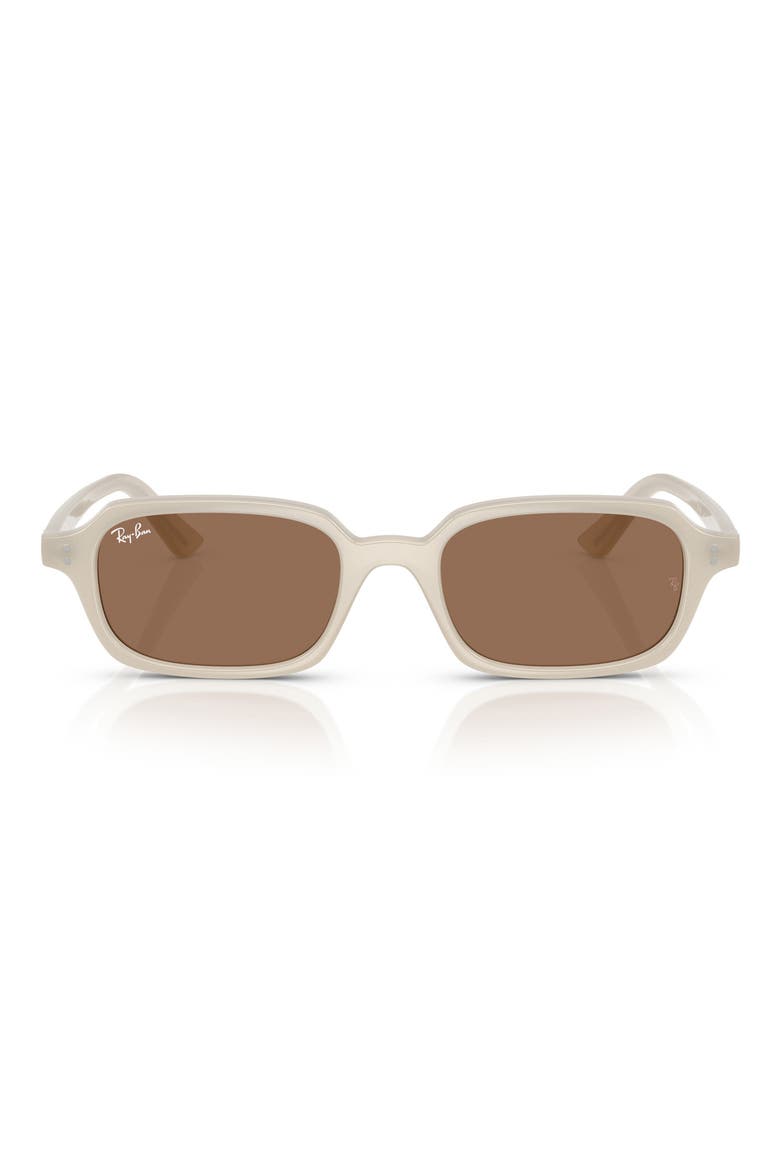 52mm Pillow Sunglasses, Main, color, CLOUDY WARM WHITE/ DARK BROWN