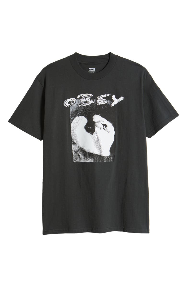 Obey Swan Graphic T-Shirt, Alternate, color, Vintage Black