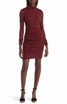 Metallic Long Sleeve Body-Con Dress