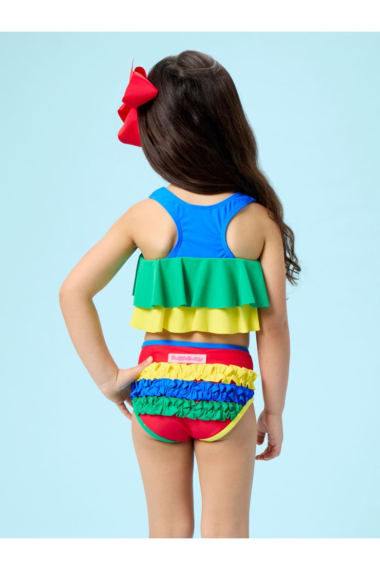 Girls Flounce Bikini, Alternate, color, Primary Color Block