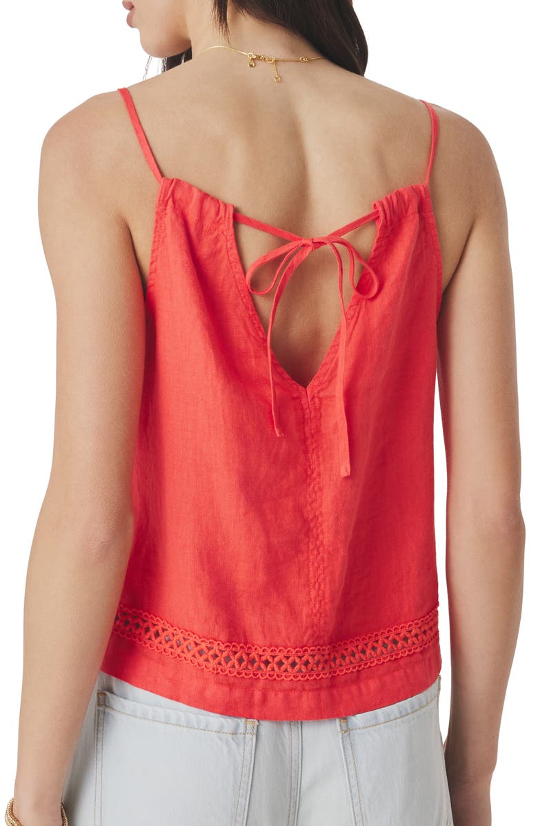 Splendid Stella Linen Tie Back Top, Alternate, color, Scarlet Red