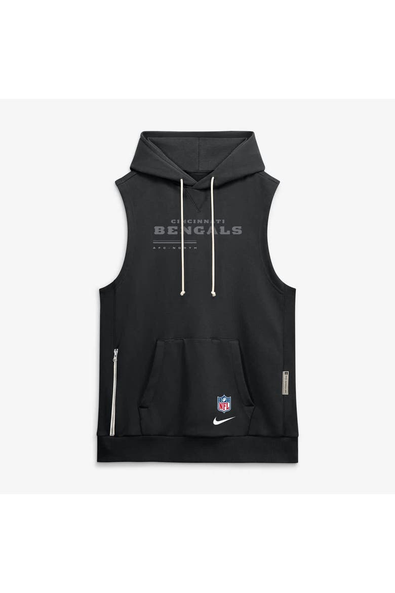 Men's Nike Black Cincinnati Bengals Sideline Standard Issue Dri-FIT Sleeveless Hoodie, Main, color, Black