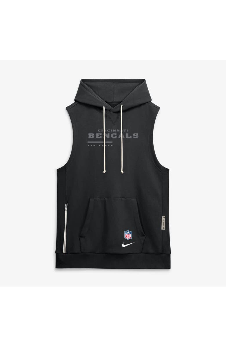 Nike Men's Nike Black Cincinnati Bengals Sideline Standard Issue Dri-FIT Sleeveless Hoodie, Main, color, Black