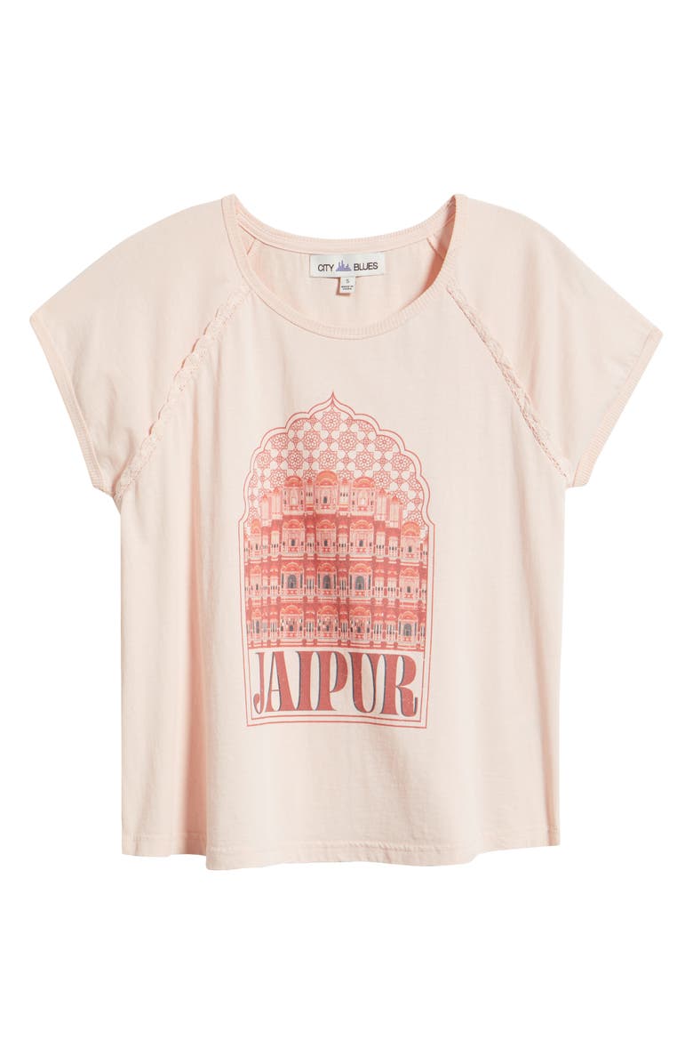 CITY BLUES Crochet Detail Muscle T-Shirt, Alternate, color, Pink