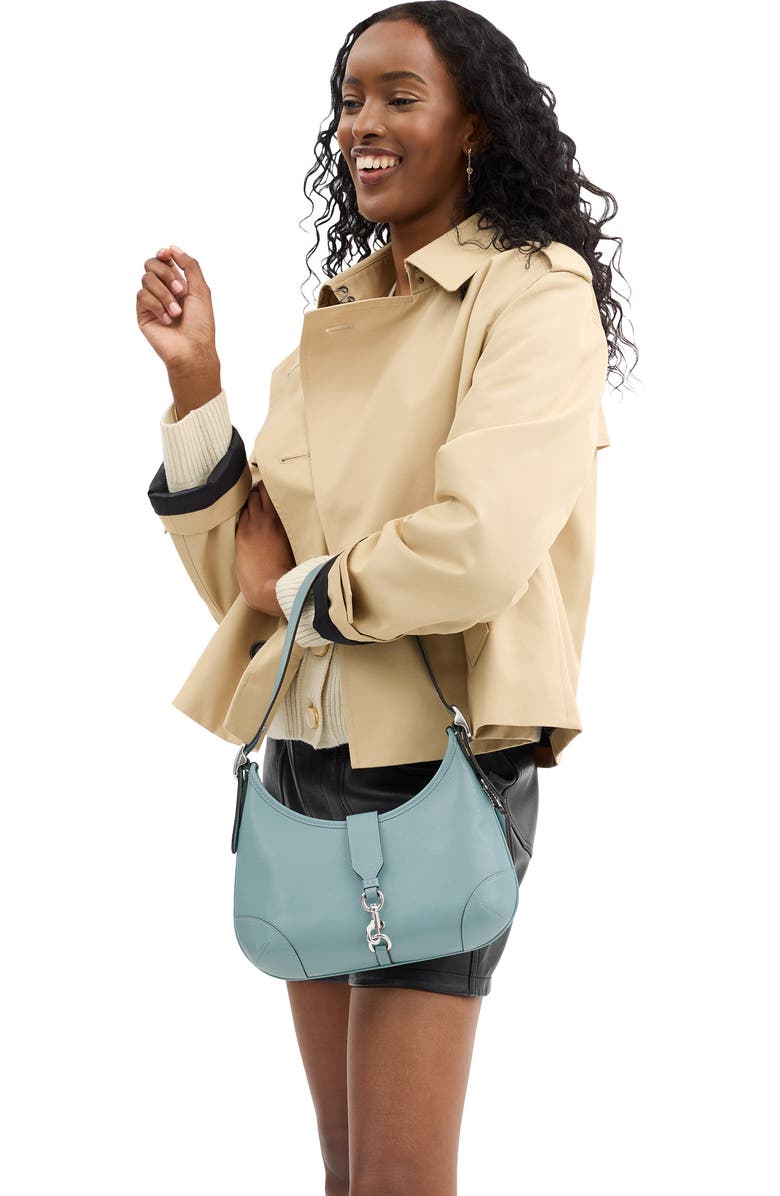 COACH Hamptons Crinkle Patent Leather Hobo Bag, Alternate, color,