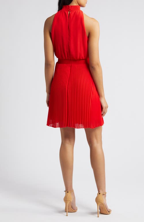 SAM EDELMAN SAM EDELMAN MOCK NECK PLISSÉ SKIRT MINIDRESS 