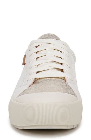 Dr. Scholl's Women's Time Off Lace Up Platform Sneakers In Off White/gold