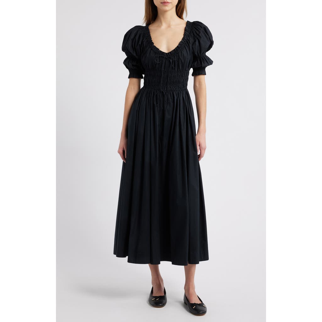 Shop Doen Dôen Ischia Convertible Organic Cotton Maxi Dress In Black