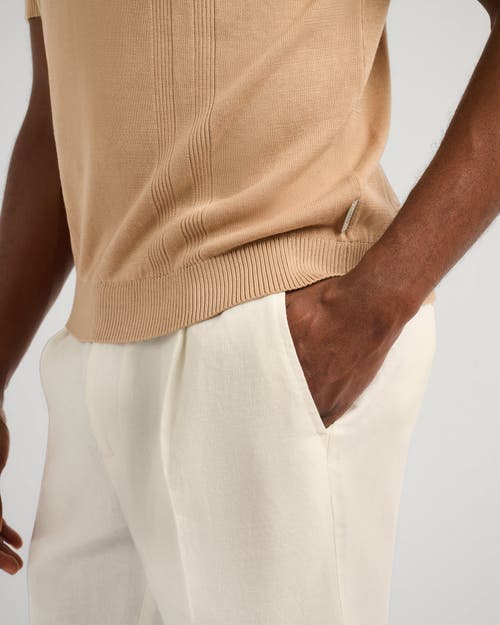Onia Linen Tapered Pleated Trouser In White