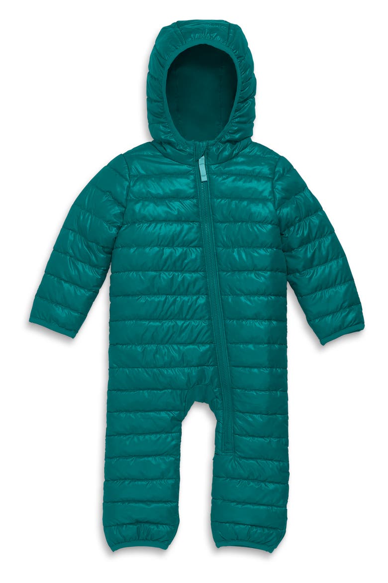 Lightweight Water Repellent Puffer Snowsuit, Main, color, SPRUCE