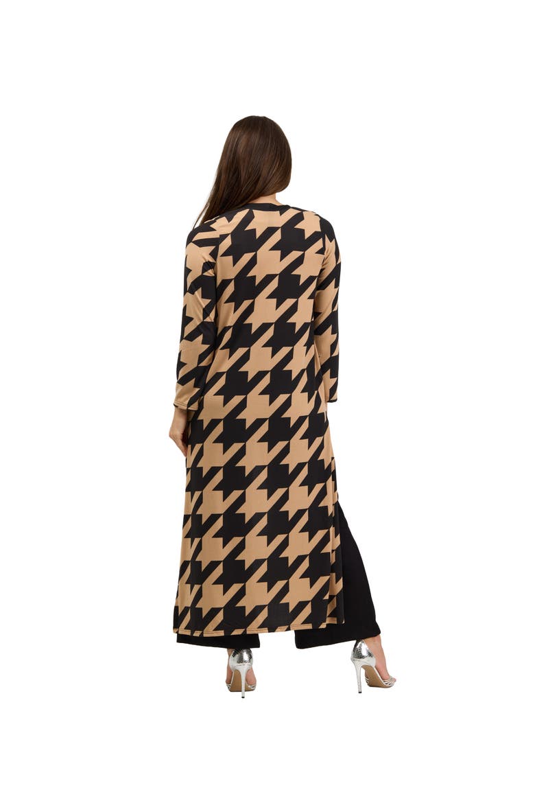 Essential Womens Open Front Soft Stretch Long Cardigan, Alternate, color, Brown Multi