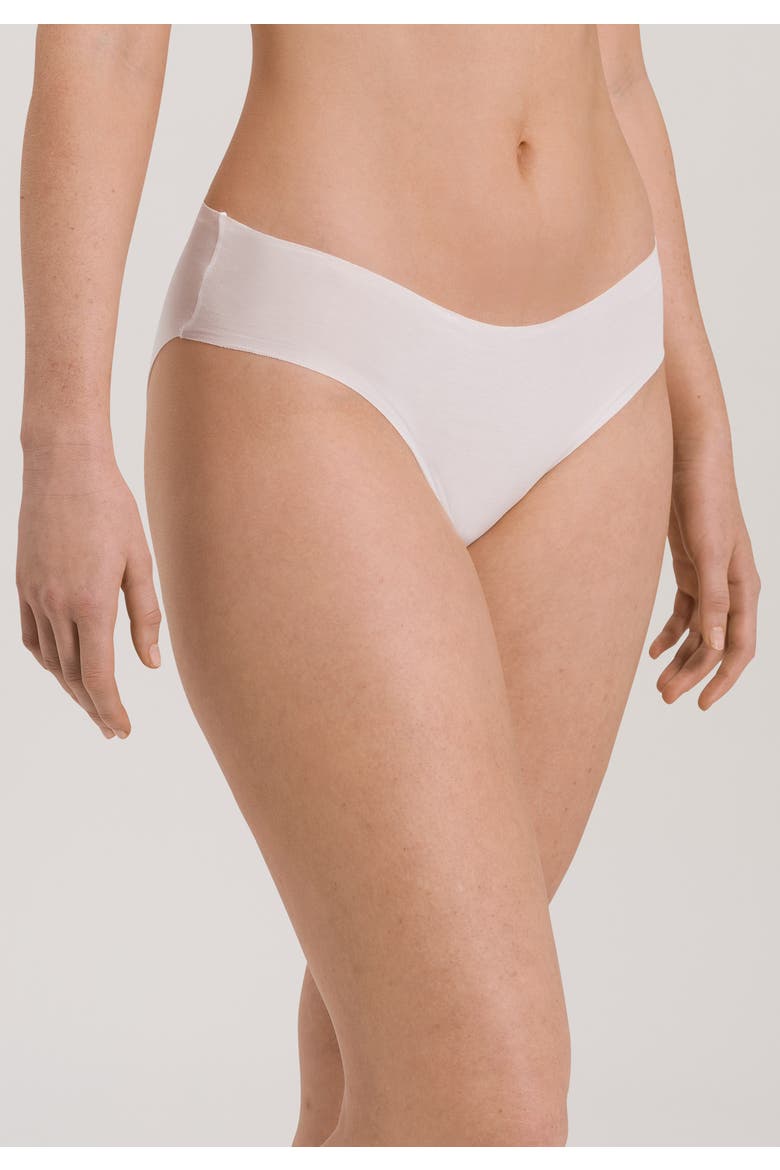 Invisible Cotton Cotton High Cut Brief, Alternate, color, White