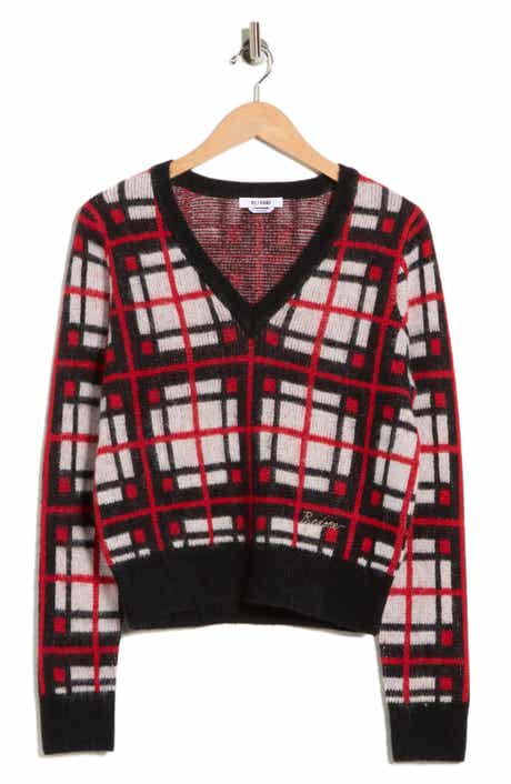 Re/Done Tartan V-Neck Sweater