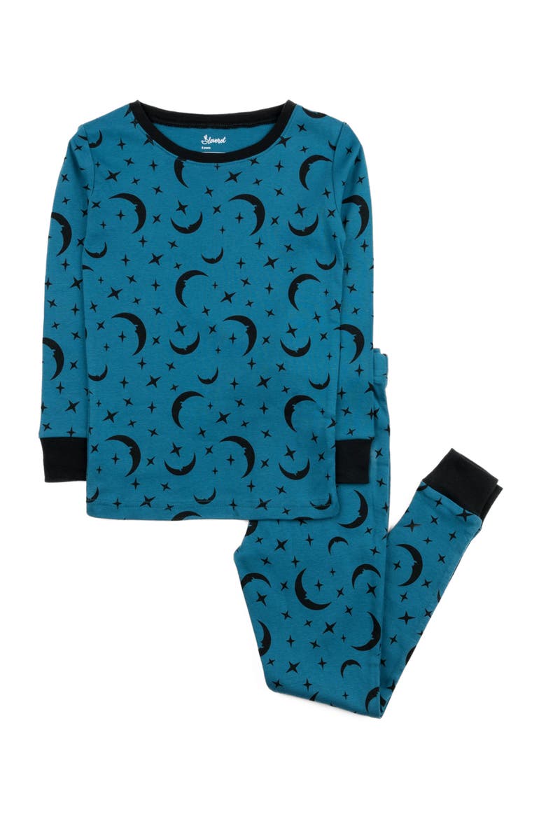 Kids Two-Piece Cotton Printed Matching Family Pajamas, Playful Graphics, Main, color, Moon