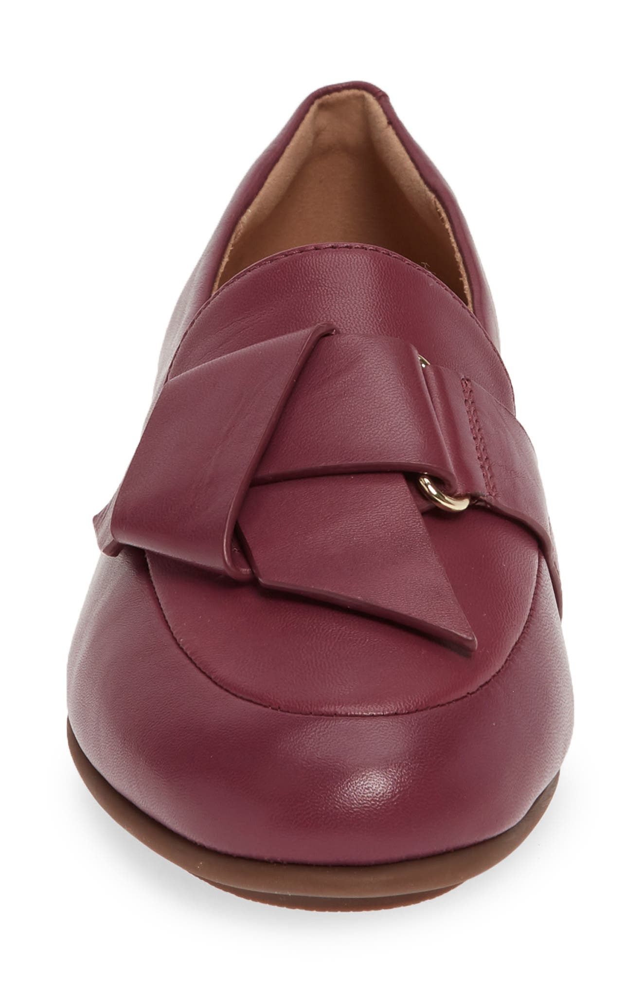 Lena Knot Loafer, Alternate, color, LINGONBERRY LEATHER