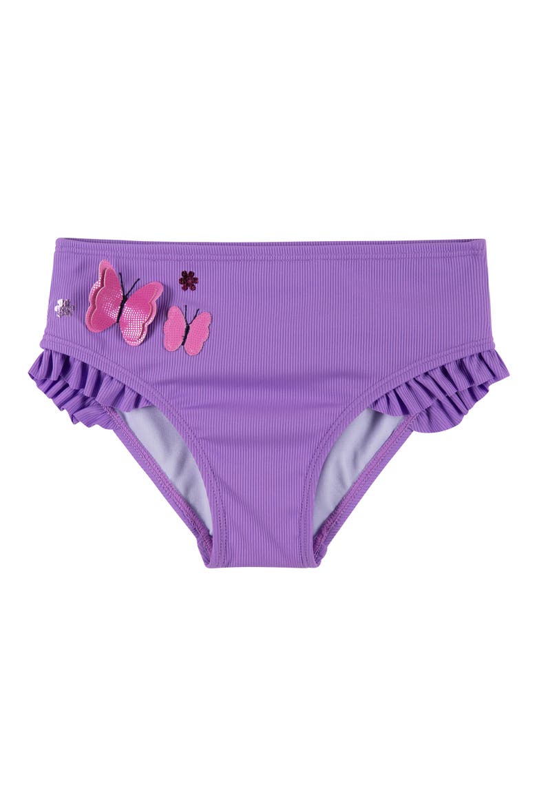 Kids' Appliqué Ruffle Two-Piece Swimsuit, Alternate, color, PURPLE