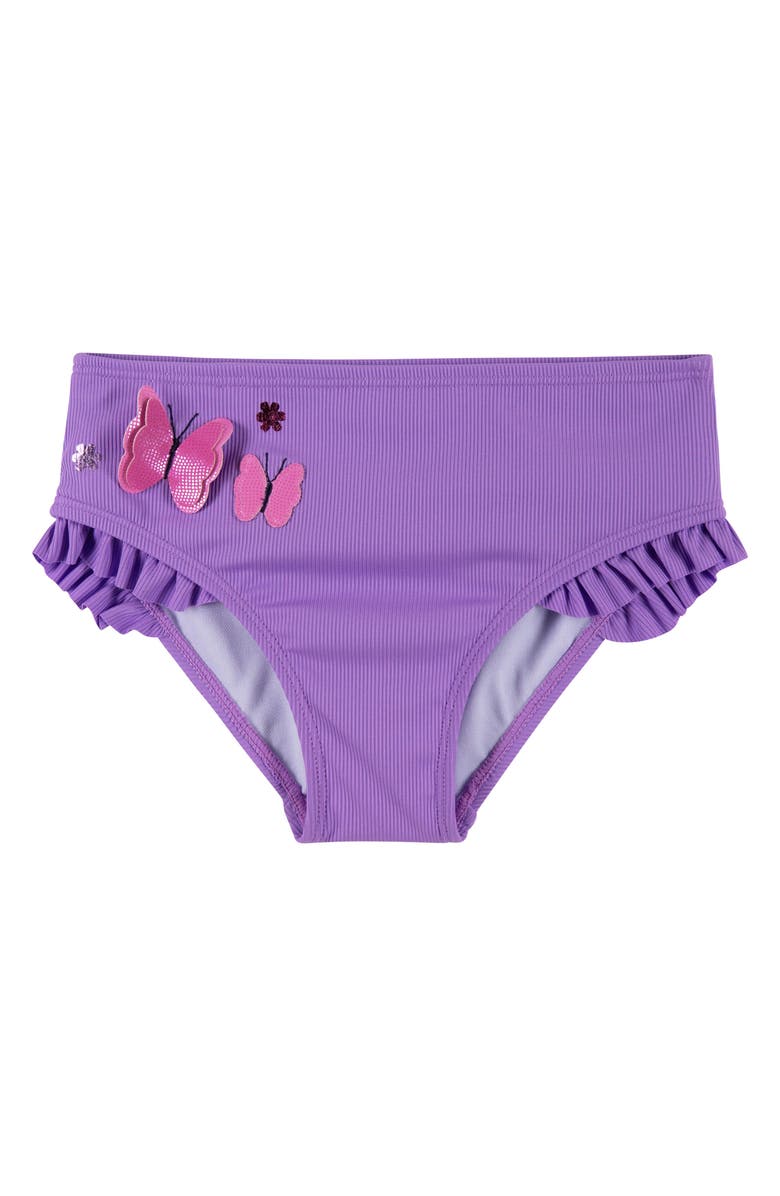 Andy & Evan Kids' Appliqué Ruffle Two-Piece Swimsuit, Alternate, color, Purple