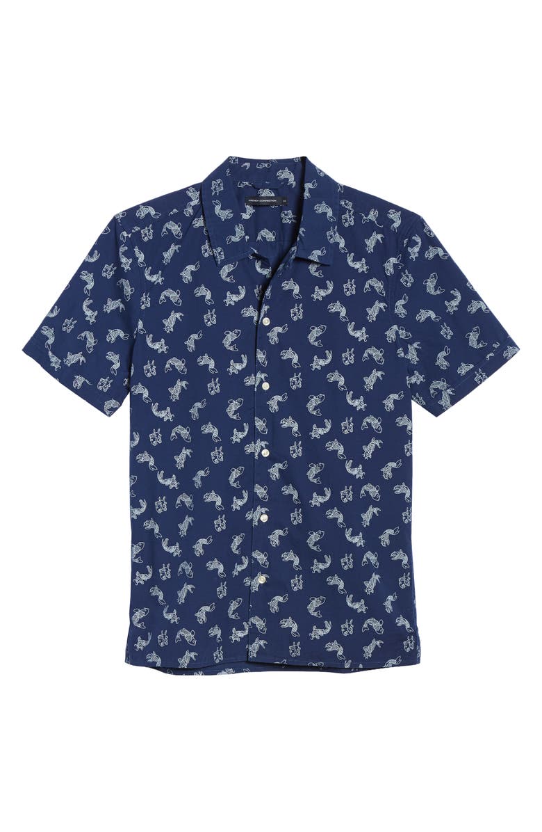 French Connection Koi Print Slim Fit Shirt, Alternate, color, 