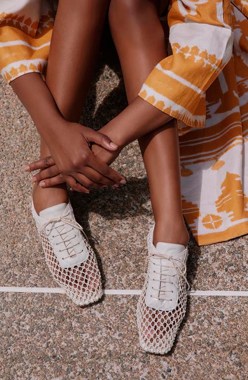 Andrea Gomez Antonia Mesh Flat In Off White