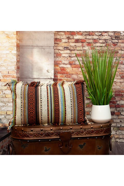 Woody Transitional Brown Throw Pillow