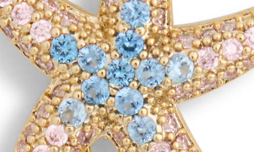 Eye Candy Los Angeles Samara Cubic Zirconia Starfish & Faux Pearl Drop Earrings In Gold