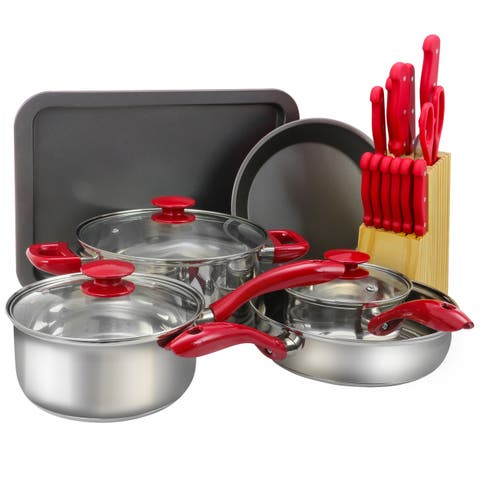 22 Piece Aluminum Cookware Combo Set