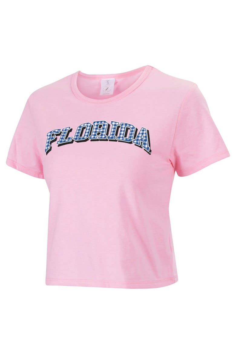 Women's ZooZatz Pink Florida Gators Gingham Logo Cropped T-Shirt, Main, color, Pink