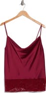 Renee C Lace Trim Satin Camisole